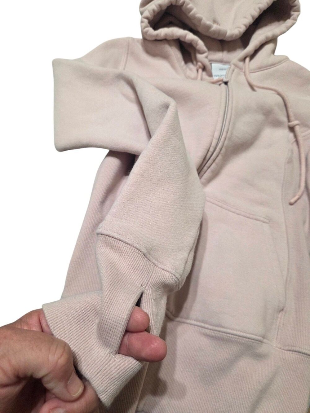 Aritzia Sweatfleece Cozy Fleece Snug Fit Zip Hoodie Bow Pink Women's S F14.5 - Picture 5 of 12